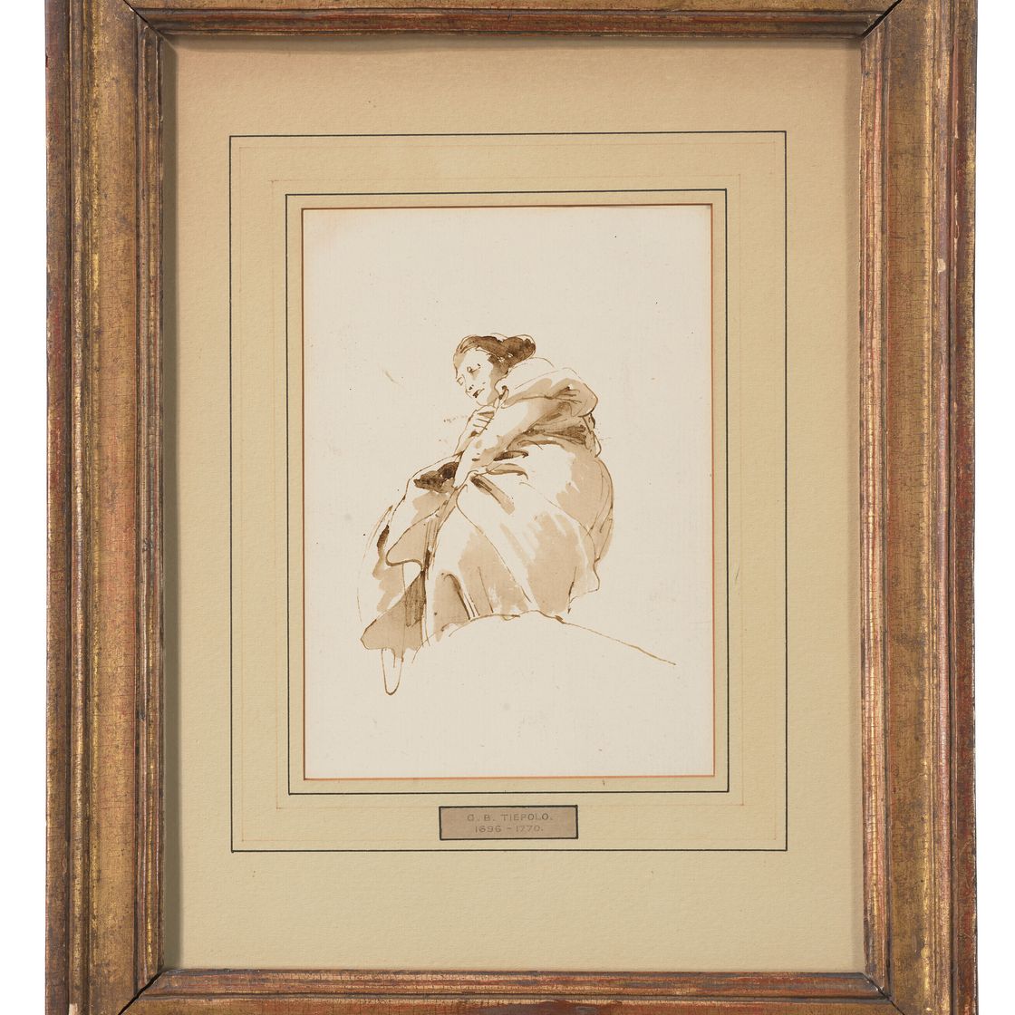 Giovanni Battista Tiepolo — Стоящая женщина, видимая снизу, изображение 2