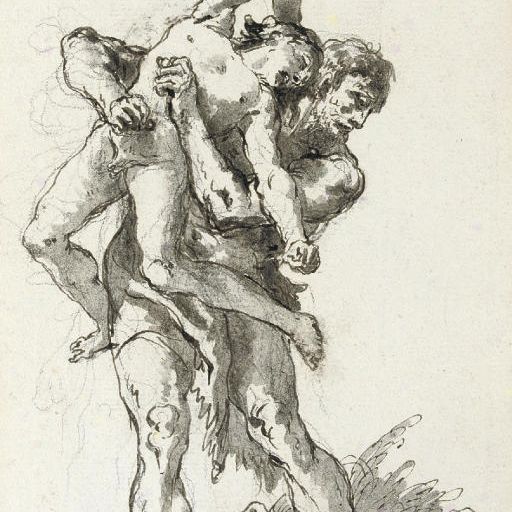 Giovanni Domenico Tiepolo — Геракл и Антей