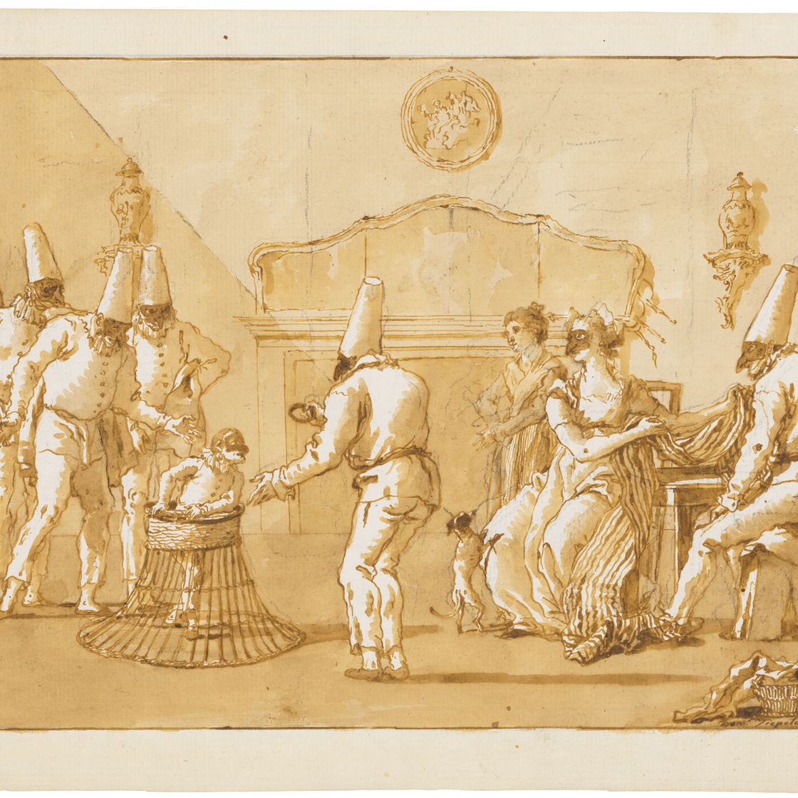 Giovanni Domenico Tiepolo — Пунчинелло учится ходить