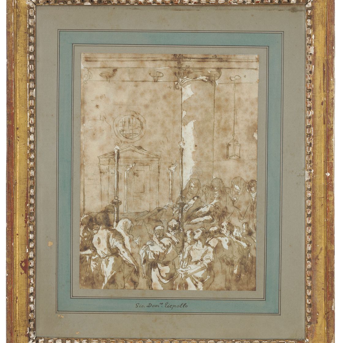 Giovanni Domenico Tiepolo — Похороны монахини (лицевая сторона) ; Набросок женщины под вуалью (оборотная сторона), изображение 2