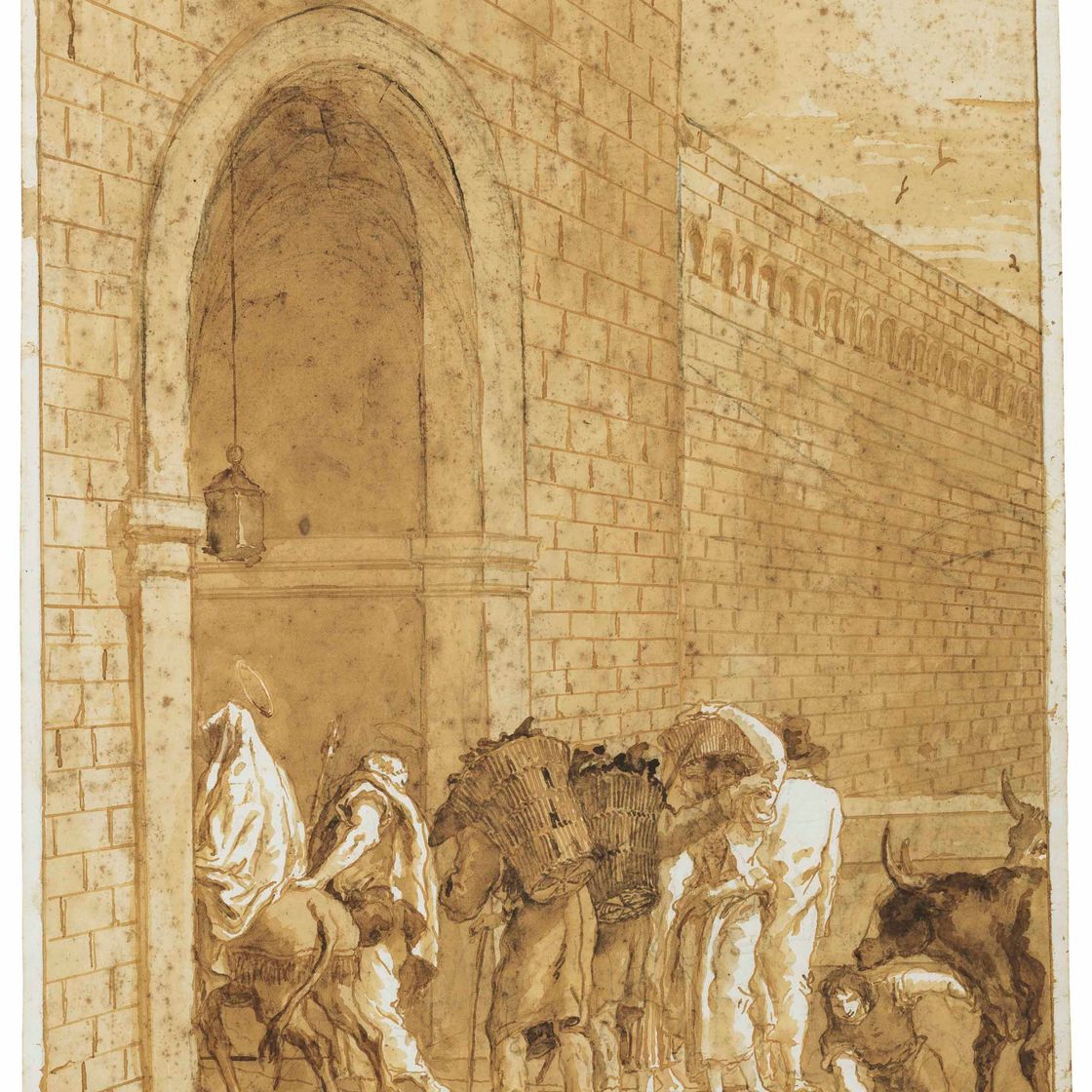 Giovanni Domenico Tiepolo — Святое семейство въезжает в Мемфис