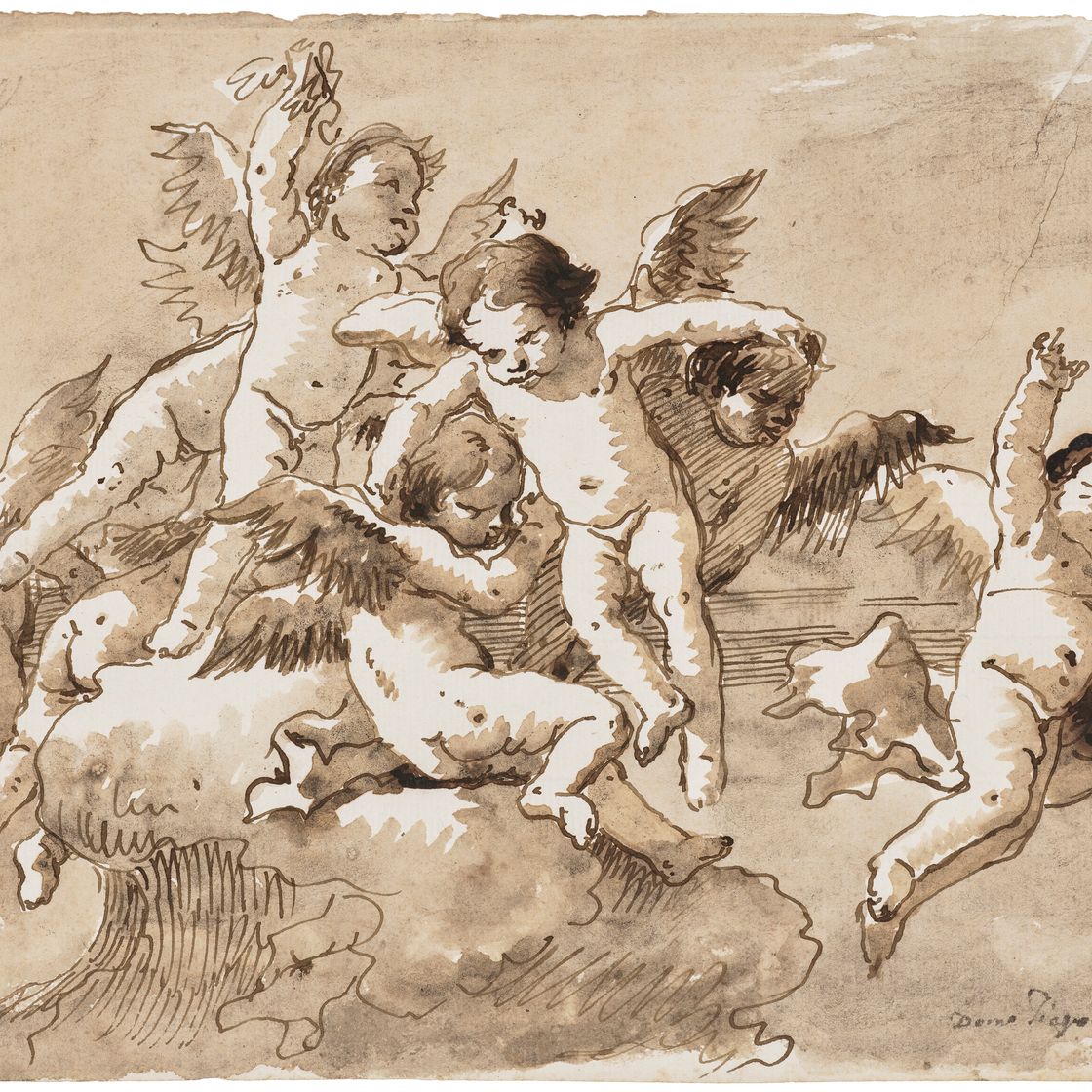 Giovanni Domenico Tiepolo — Аморини в полете, изображение 1