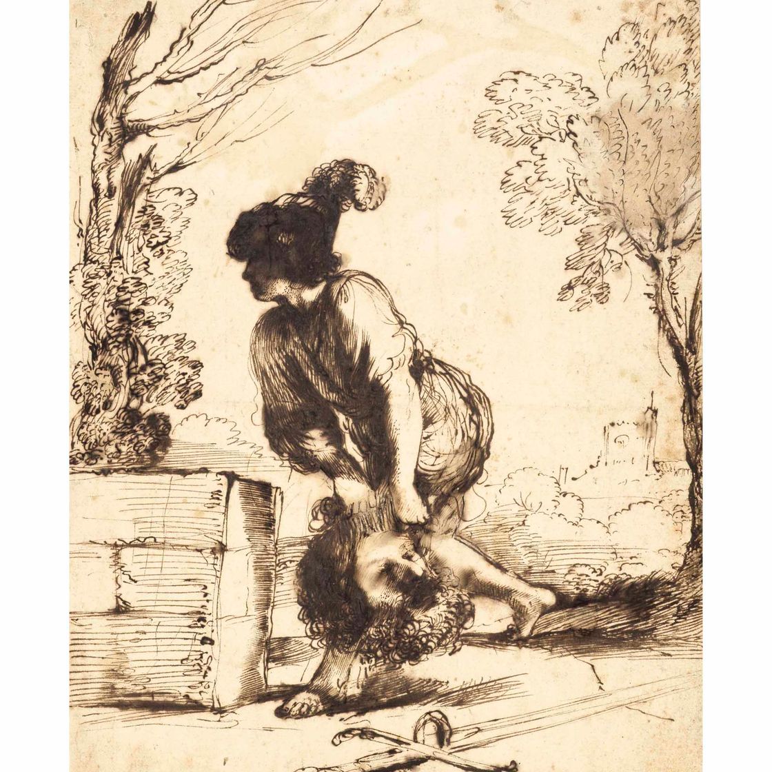 Giovanni Francesco Barbieri — Давид с головой Голиафа