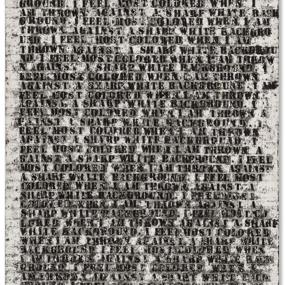 Glenn Ligon — Без названия (Я чувствую себя Наиболее Раскрашенным, Когда Оказываюсь на Ярко-Белом фоне), изображение 1