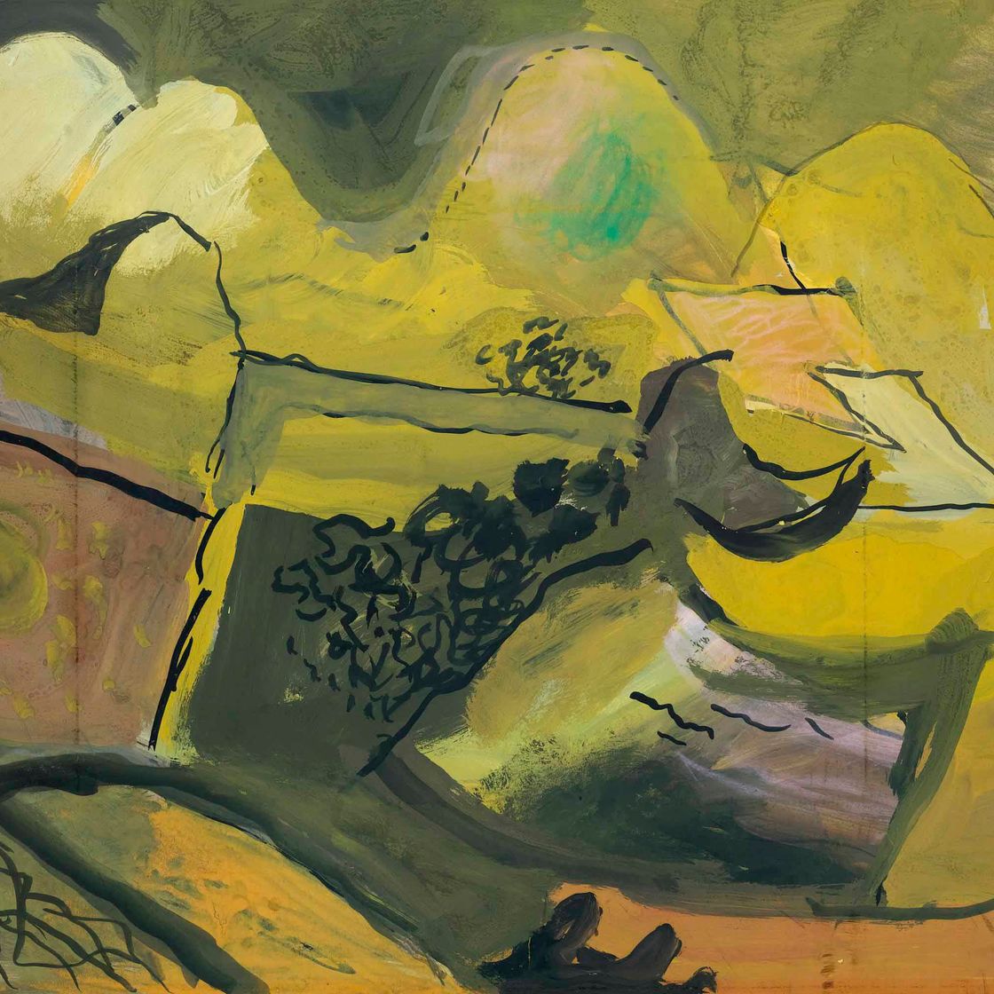 Graham Sutherland — Пейзаж, зеленый, розовый и коричневый