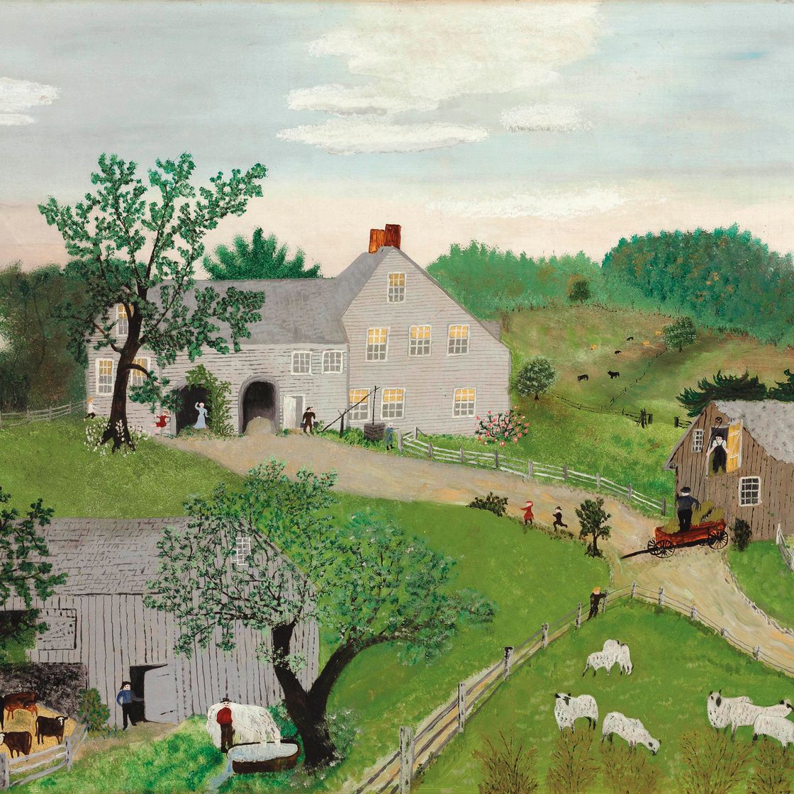 Grandma Moses — Поит лошадей