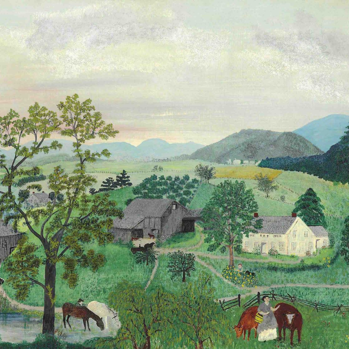 Grandma Moses — Пейзаж с мельницей