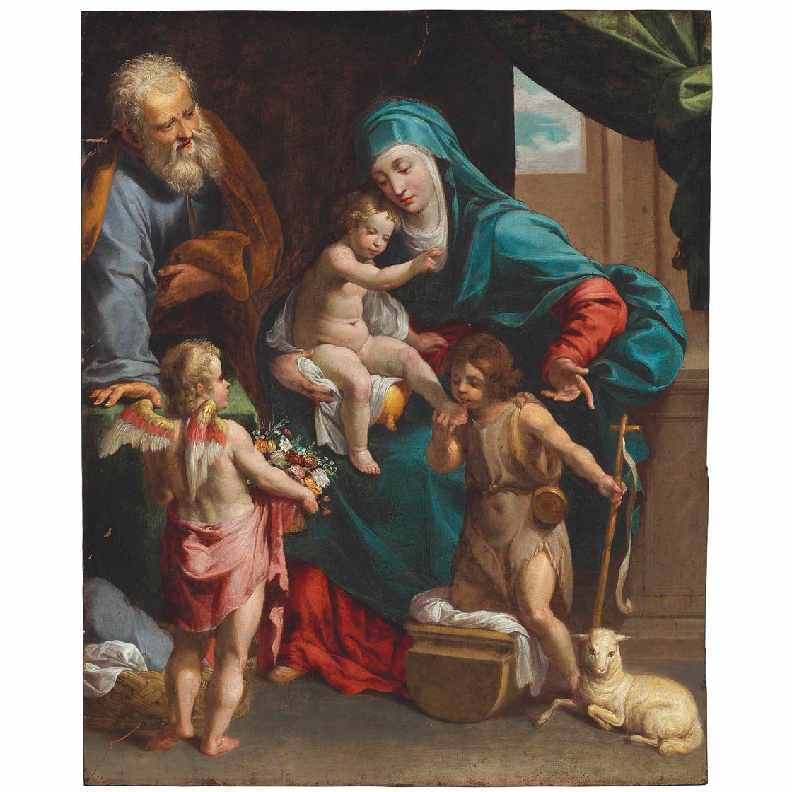 Guido Reni — Святое семейство с юным святым Иоанном Крестителем