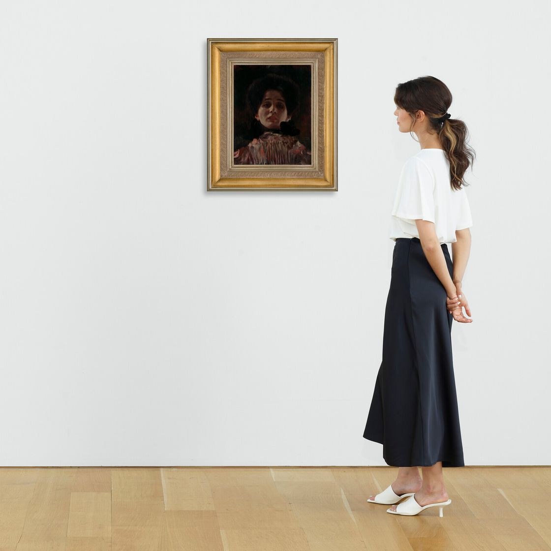 Gustav Klimt — Дама лицом к лицу с красивым лицом (Damenbilden en face), изображение 4