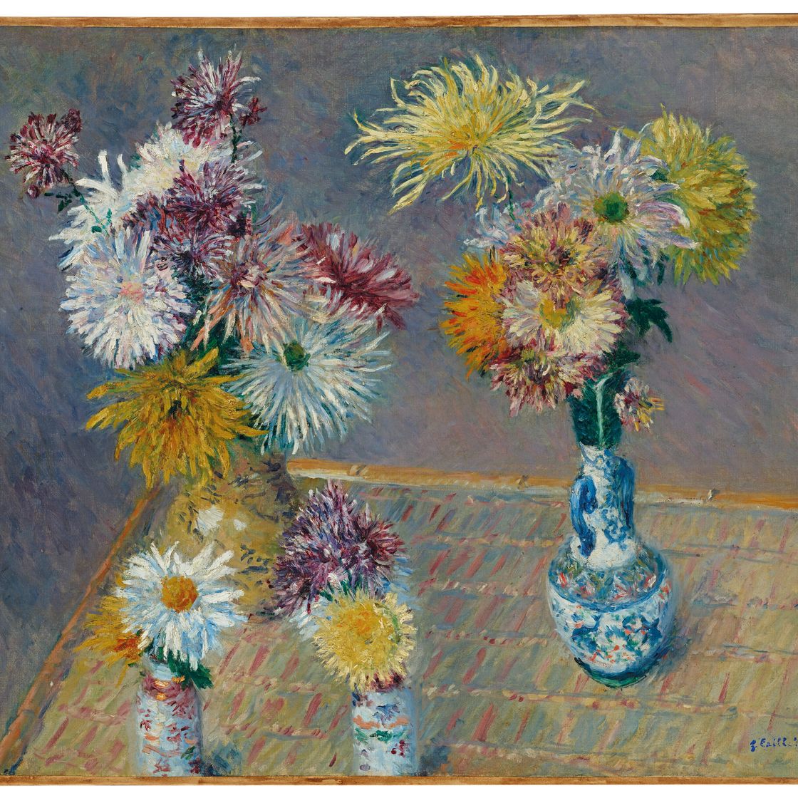 Gustave Caillebotte — Четыре вазы с хризантемами, изображение 2