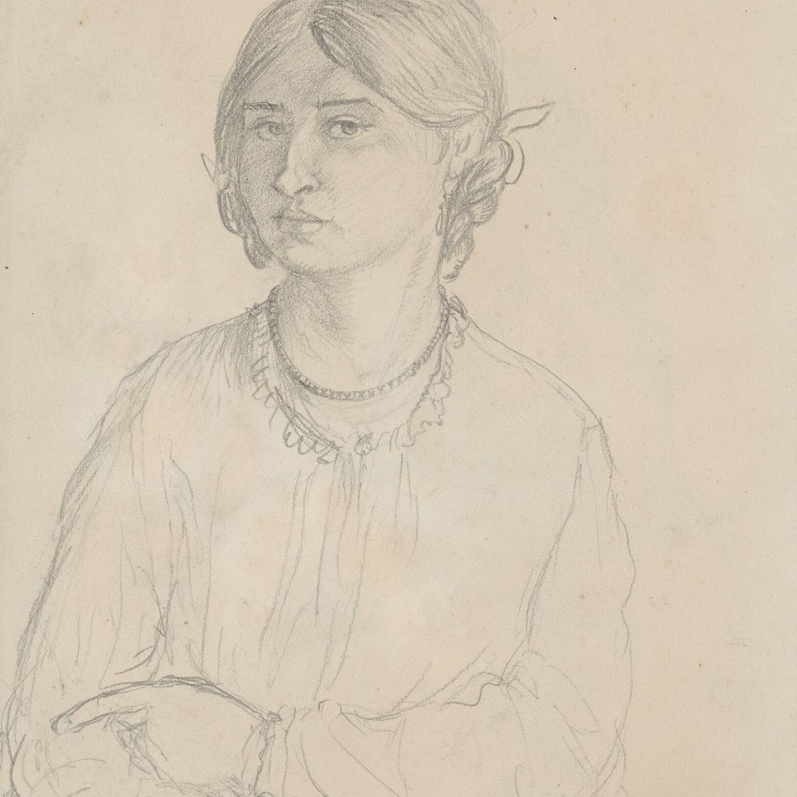 Gwen John — Портрет Дорелии с заплетенными в косу волосами, изображение 1
