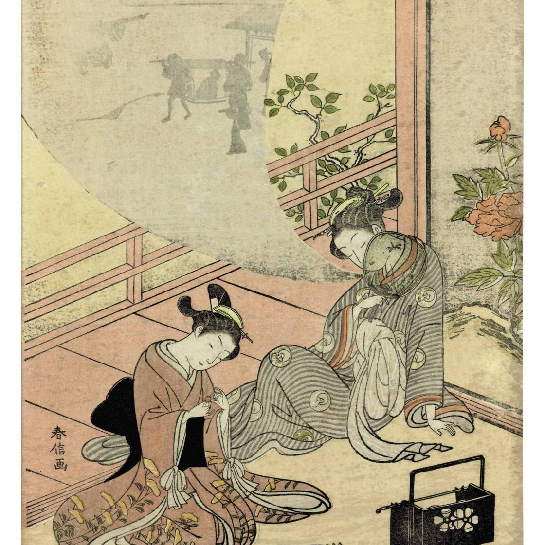 Harunobu Suzuki — "Рисшу" ("Начало осени"), из серии "Фузоку сики касэн" (Серия популярных версий бессмертных поэтов в "Четырех временах года"), 1768