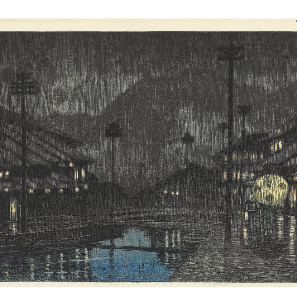 Hasui Kawase — Тадзима Широдзаки (Широдзаки, провинция Тадзима), из серии "Табимиягэ дайсаншу" ("Сувениры из путешествий" - третья серия), 1924 год.