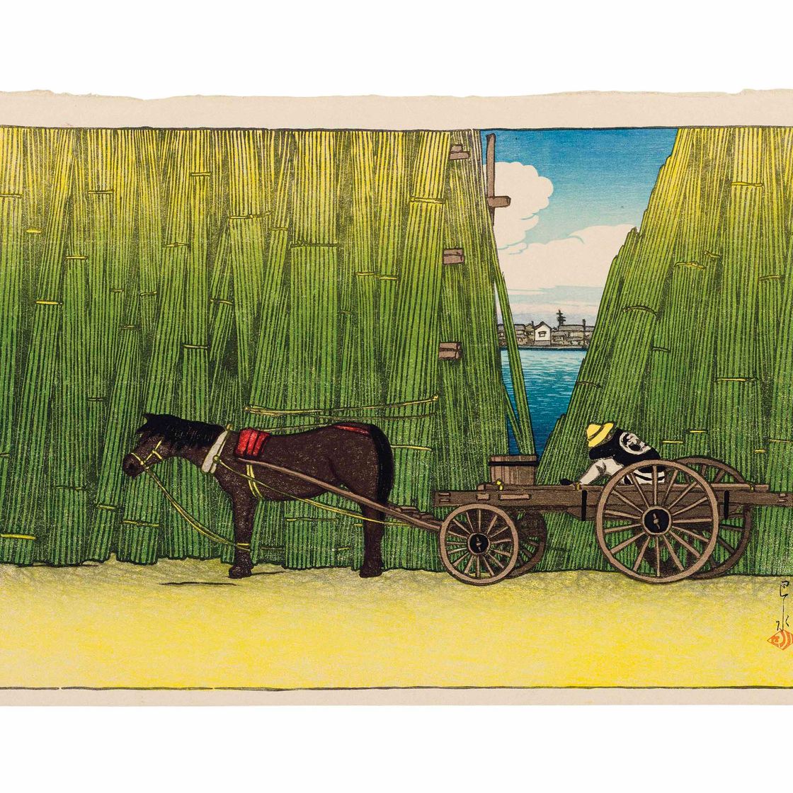 Hasui Kawase — Комагата каши ("Берег реки", Комагата) из серии "Токио дзюнидай" ("Двенадцать предметов Токио")