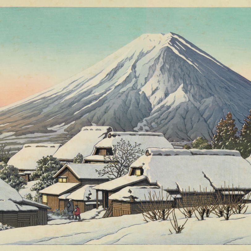 Hasui Kawase — Есида-но юкибарэ (Расчистка после снега, Есида), 1944