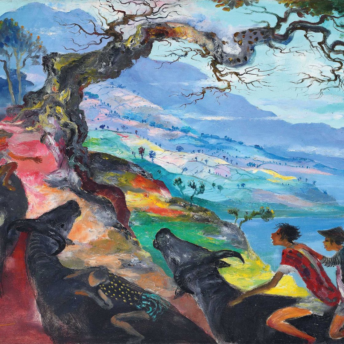 Hendra Gunawan — Ангон Кербан (Пасущий буйволов)