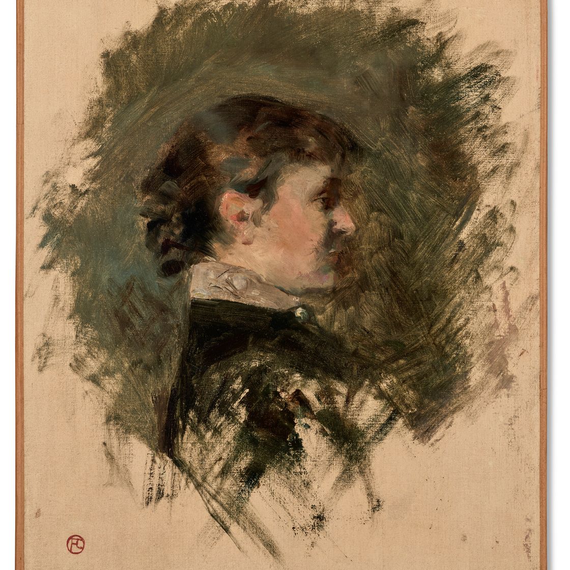 Henri de Toulouse-Lautrec — Тет-а-тет с женским профилем, мадам. Графиня А. де Тулуз-Лотрек, изображение 2