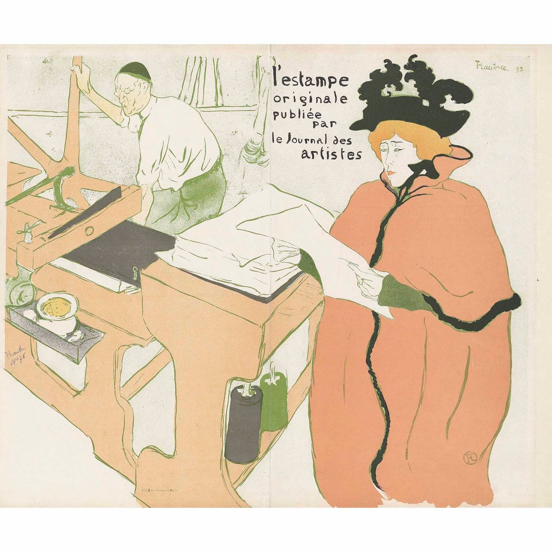 Henri de Toulouse-Lautrec — Оригинальная кувертюра с надписью "Estampe"