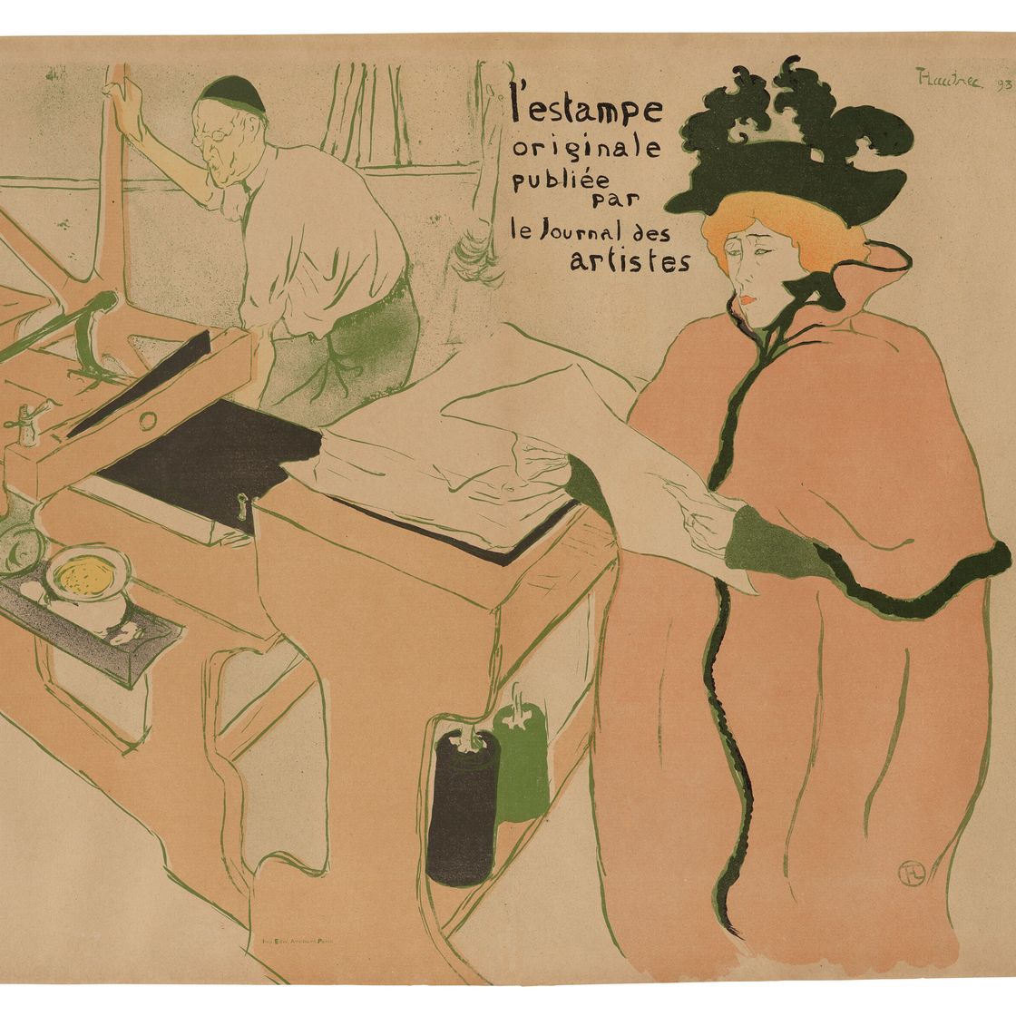 Henri de Toulouse-Lautrec — Оригинальная кувертюра с надписью "Estampe"