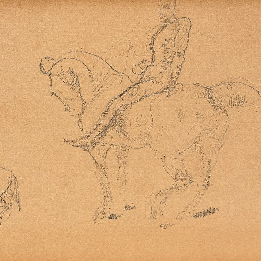 Henri de Toulouse-Lautrec — Рыцарь ( прямой ); Кавалер и двое всадников ( оборотная сторона )
