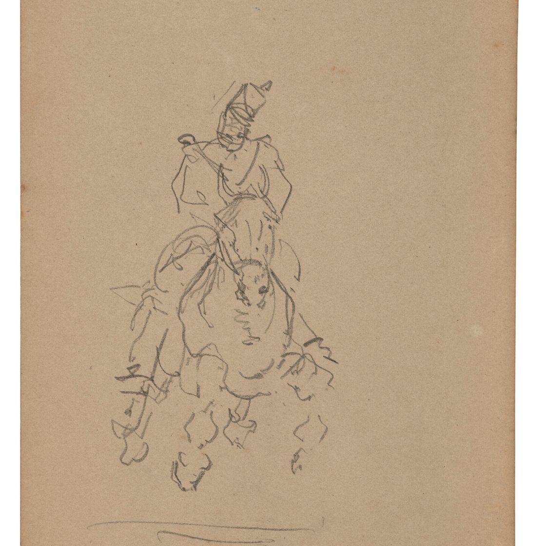 Henri de Toulouse-Lautrec — Кавалер ( спереди ); Военный маневр и рыцарские этюды ( сзади ), изображение 2