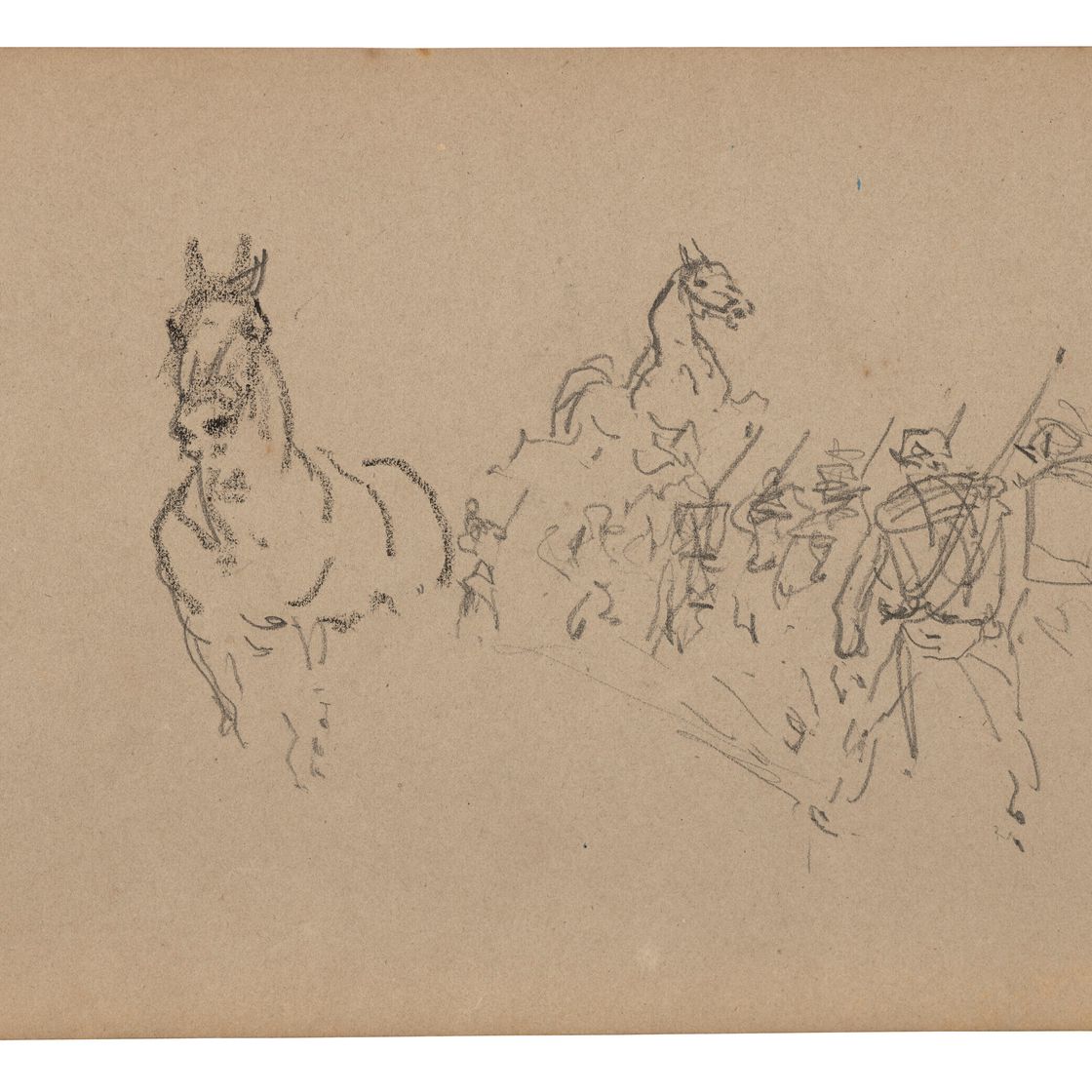 Henri de Toulouse-Lautrec — Кавалер ( спереди ); Военный маневр и рыцарские этюды ( сзади ), изображение 3