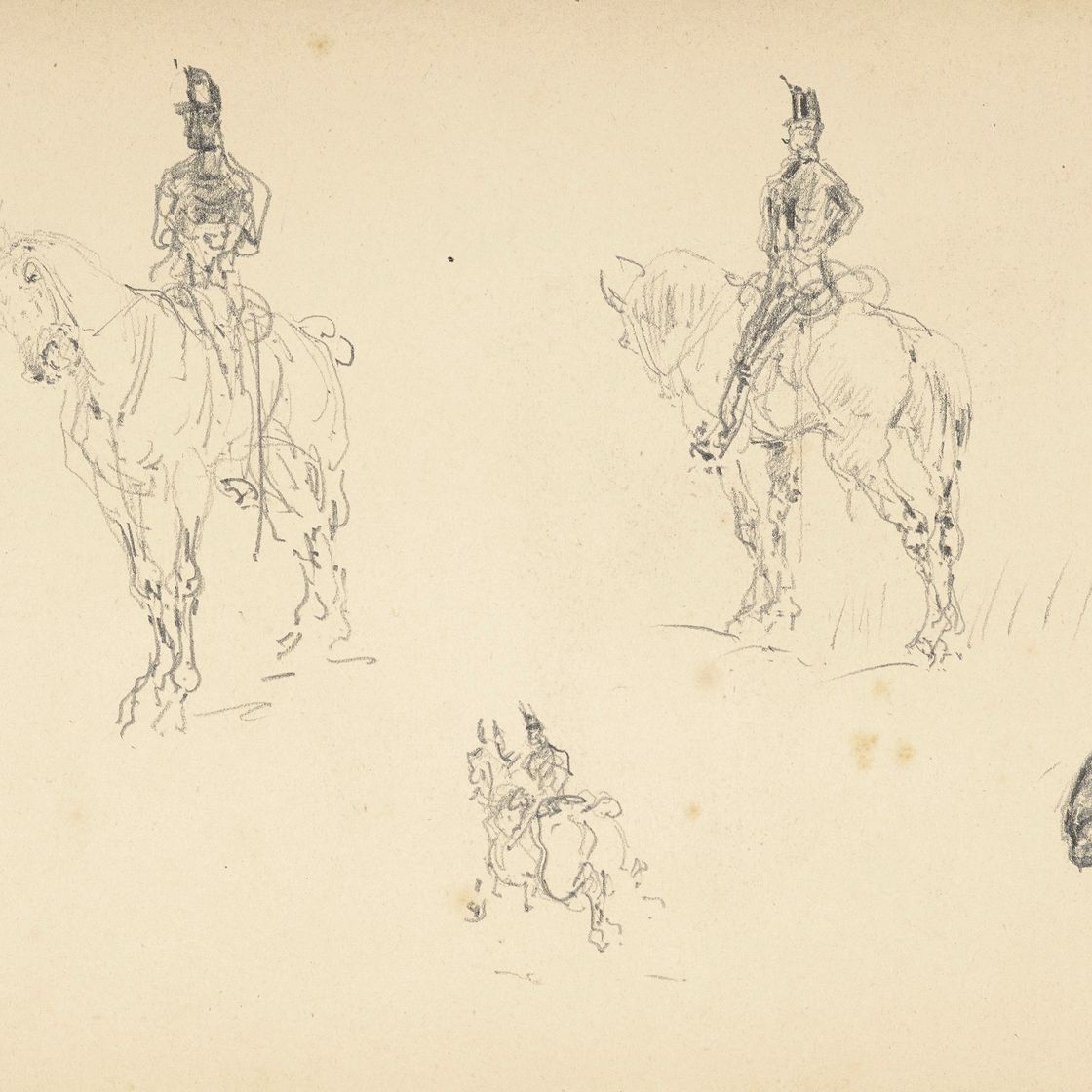Henri de Toulouse-Lautrec — Этюд кавалеров ( спереди ); Этюд кавалеров и кавалерш в доспехах ( сзади ), изображение 1