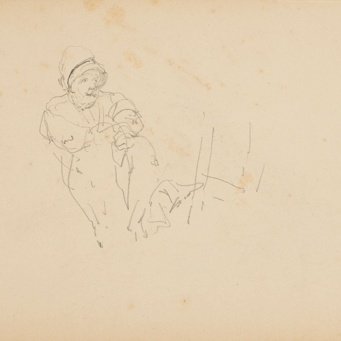 Henri de Toulouse-Lautrec — Женская фигура ( прямая ); Вуалевый этюд ( оборотная сторона )