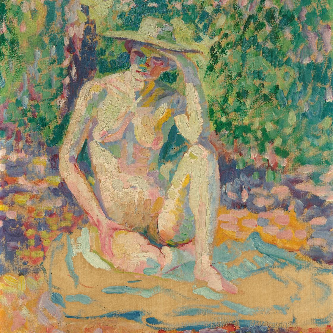 Henri Edmond Cross — Этюд для нимф ( женщина во главе, на пленэре ), изображение 1