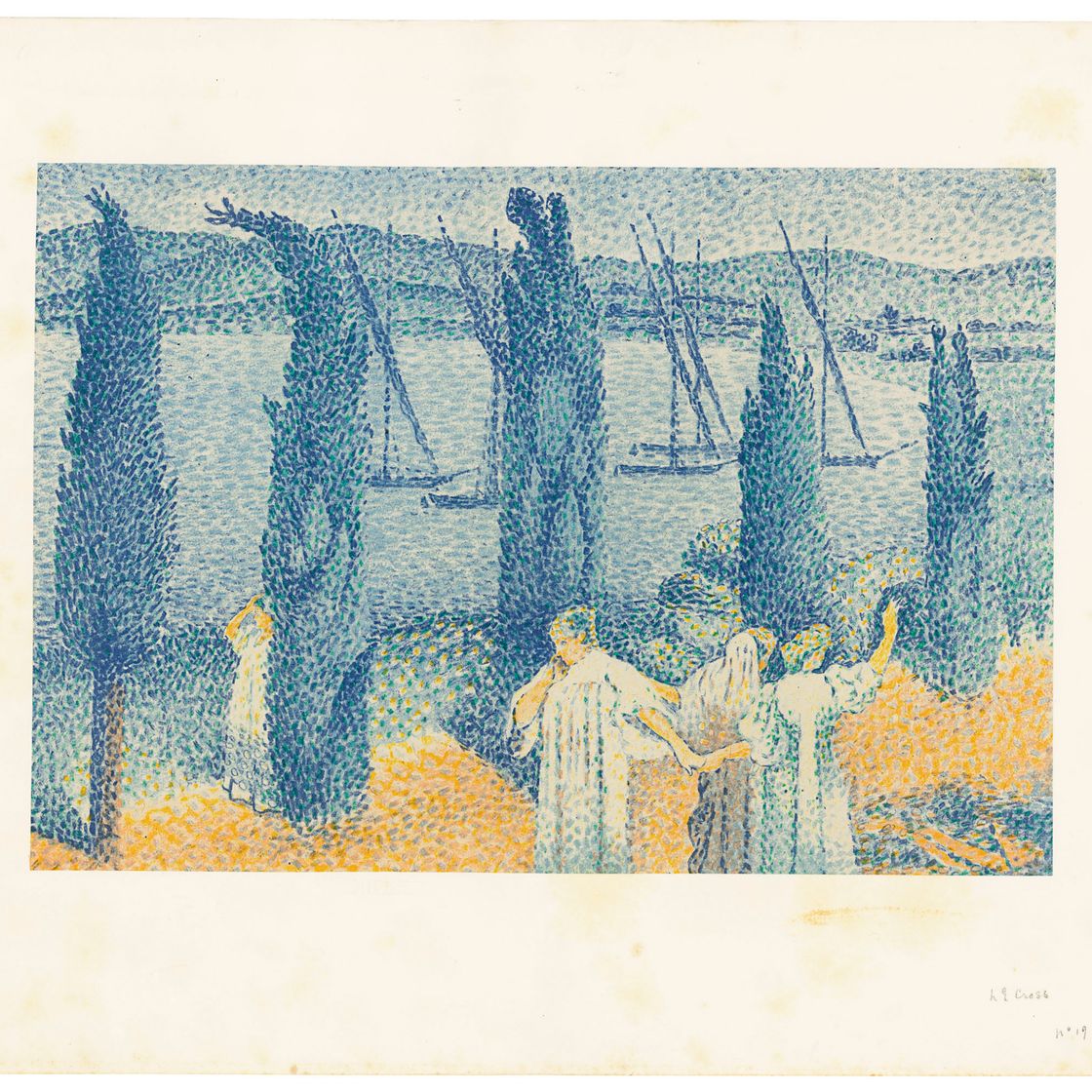 Henri Edmond Cross — La promenade, автор: Оригинальный альбом марок галереи Воллара