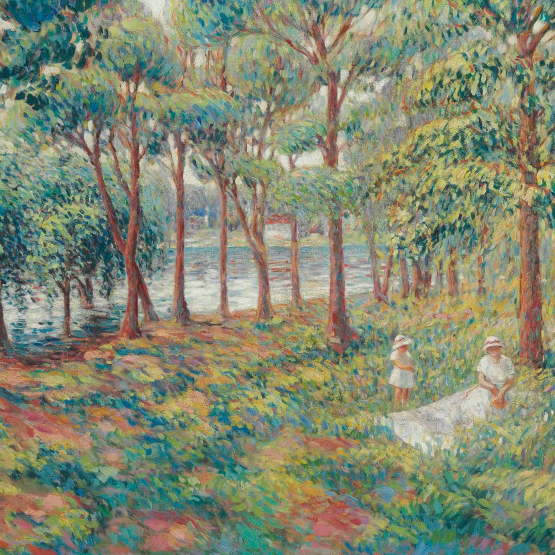 Henri Lebasque — Мадам Лебаск и дочь на границе Марны
