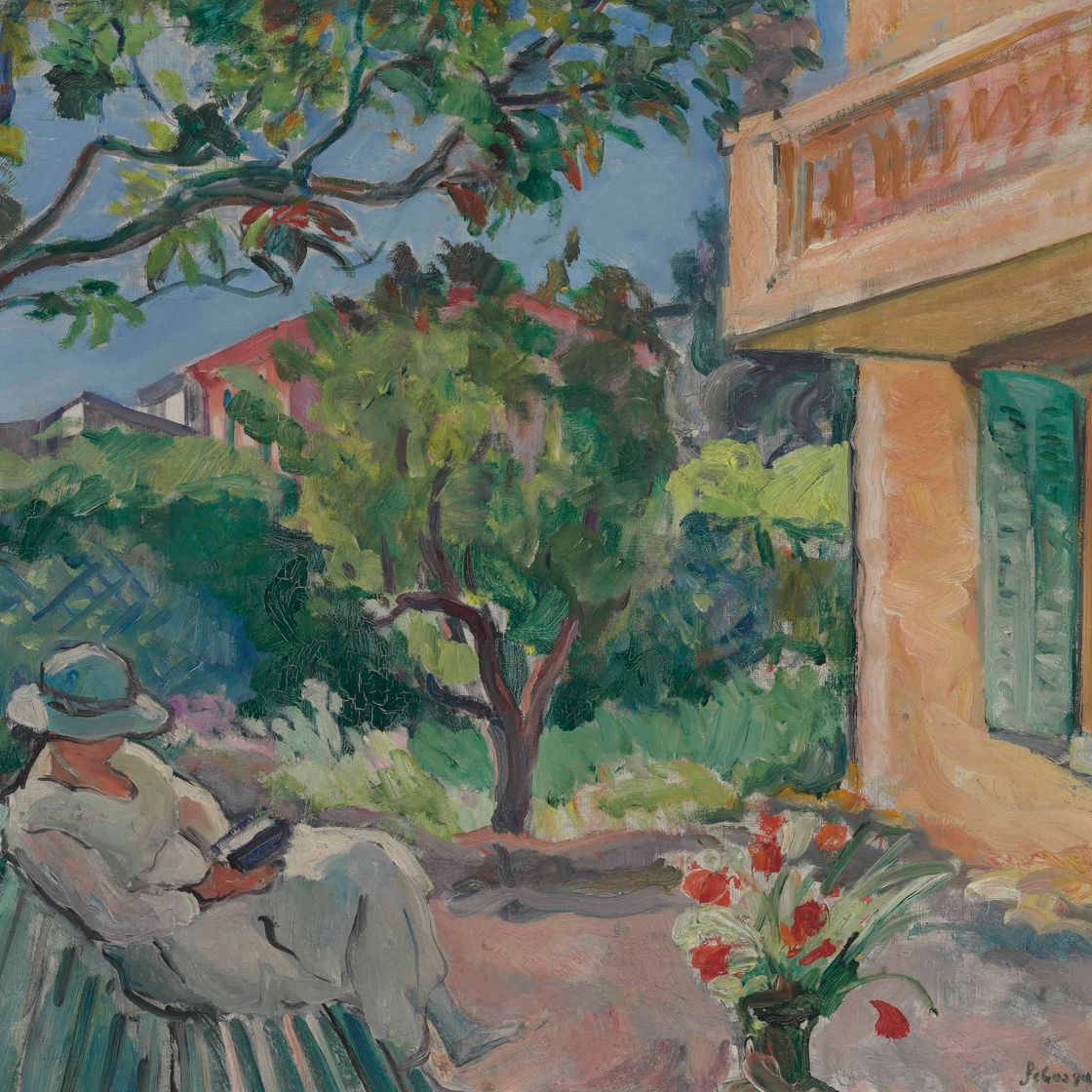 Henri Lebasque — Ле Канне, молодая женщина, танцующая в саду