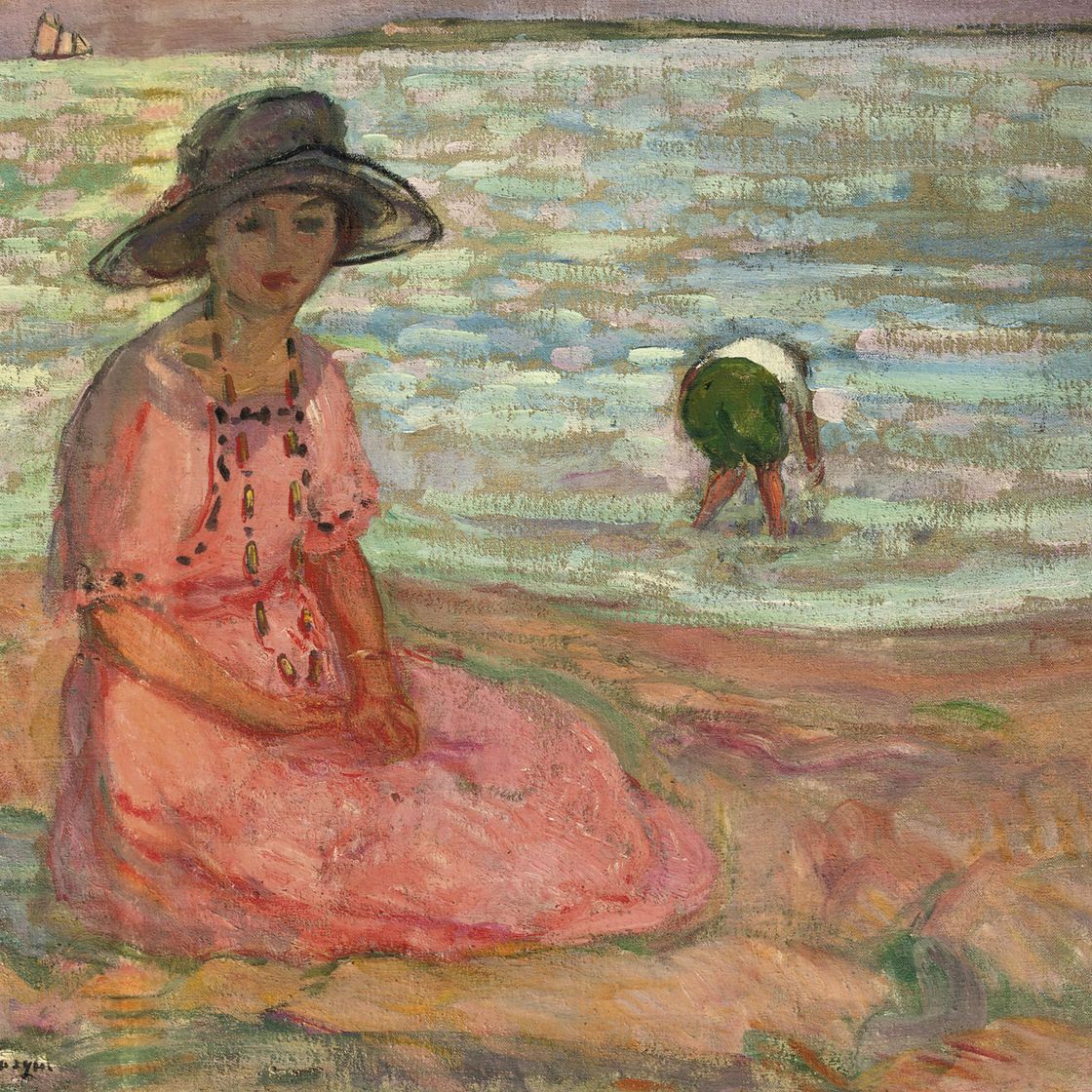 Henri Lebasque — Молодая девушка живет на берегу моря