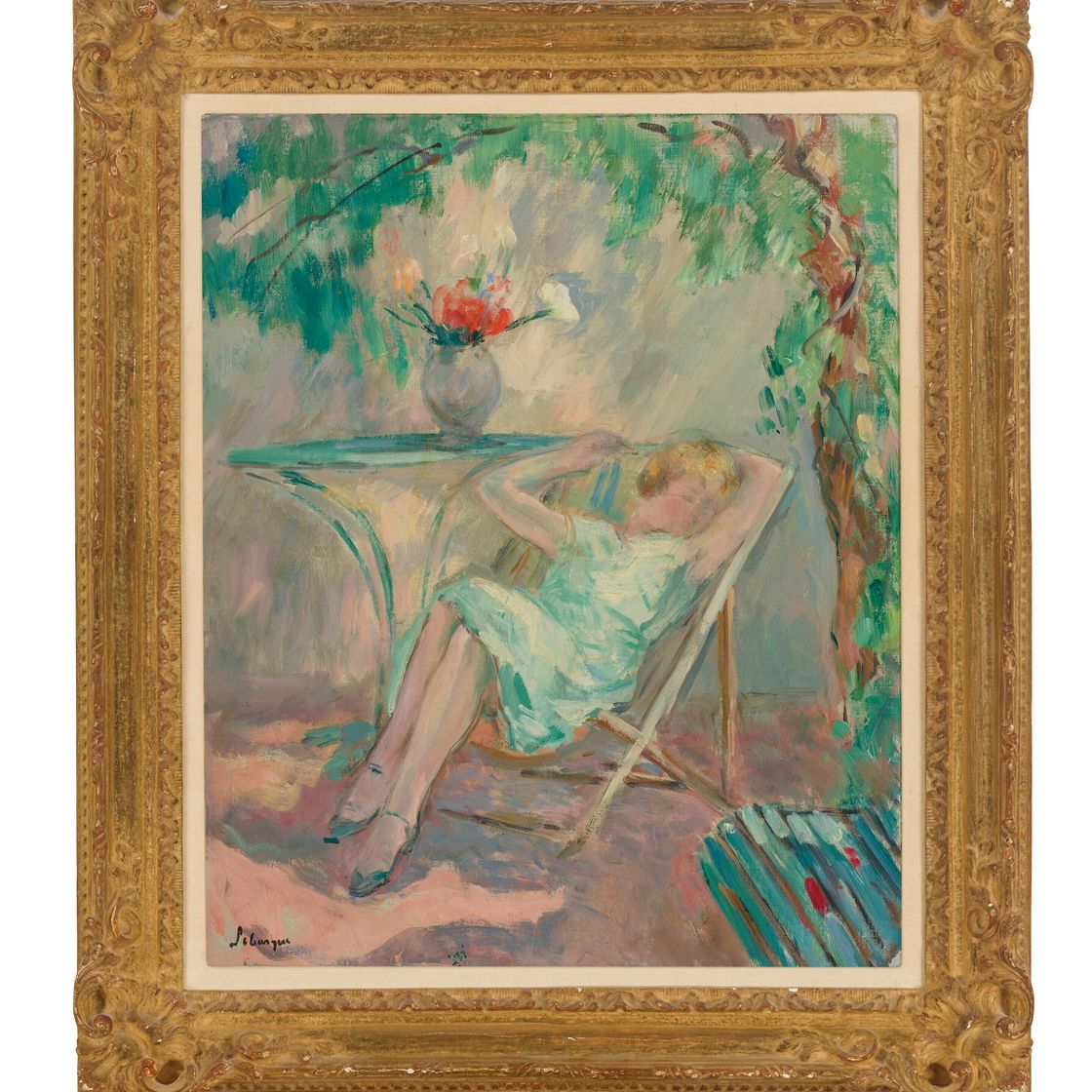 Henri Lebasque — Молодая девушка танцует в саду, изображение 2