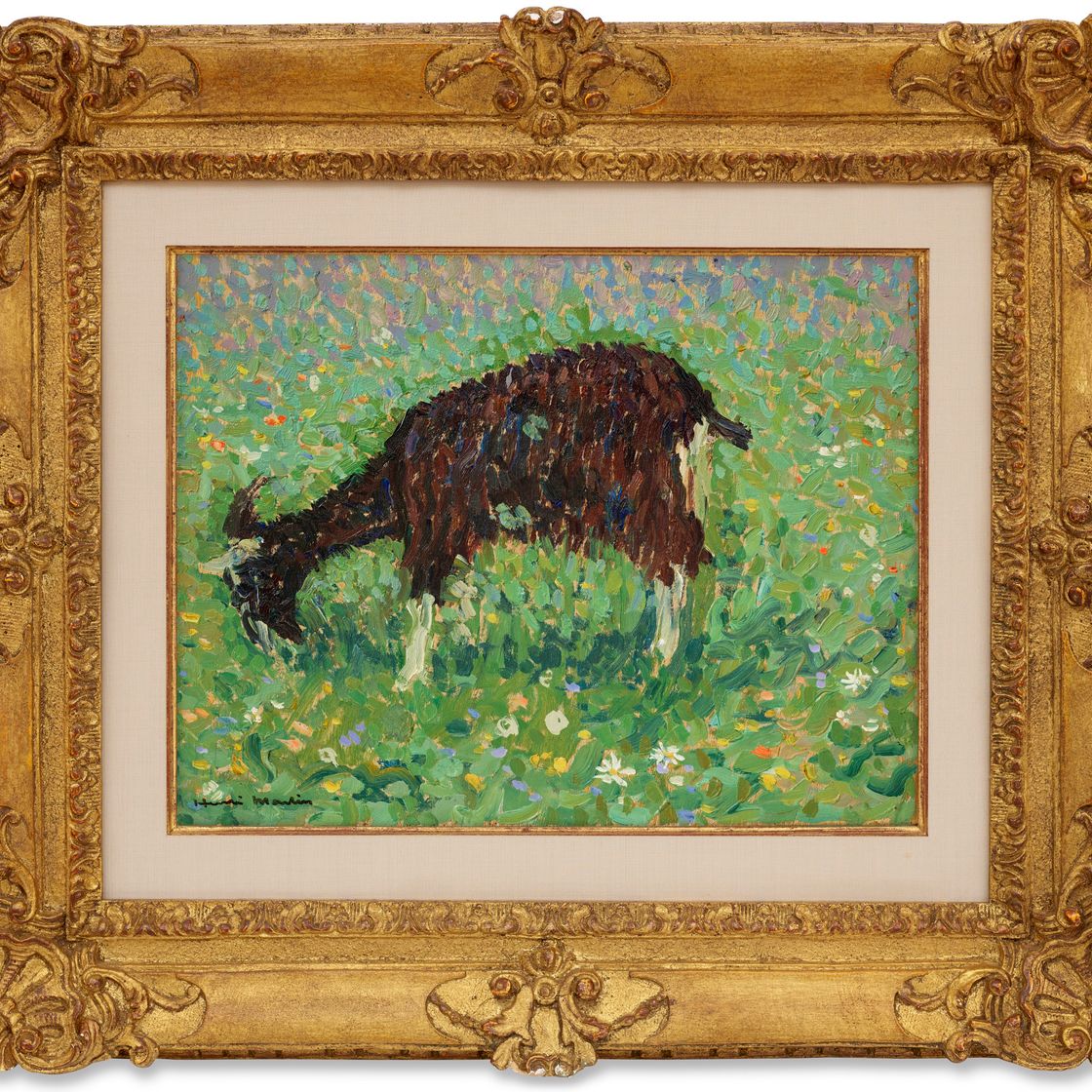 Henri Martin — Шевр на цветочном поле, изображение 2