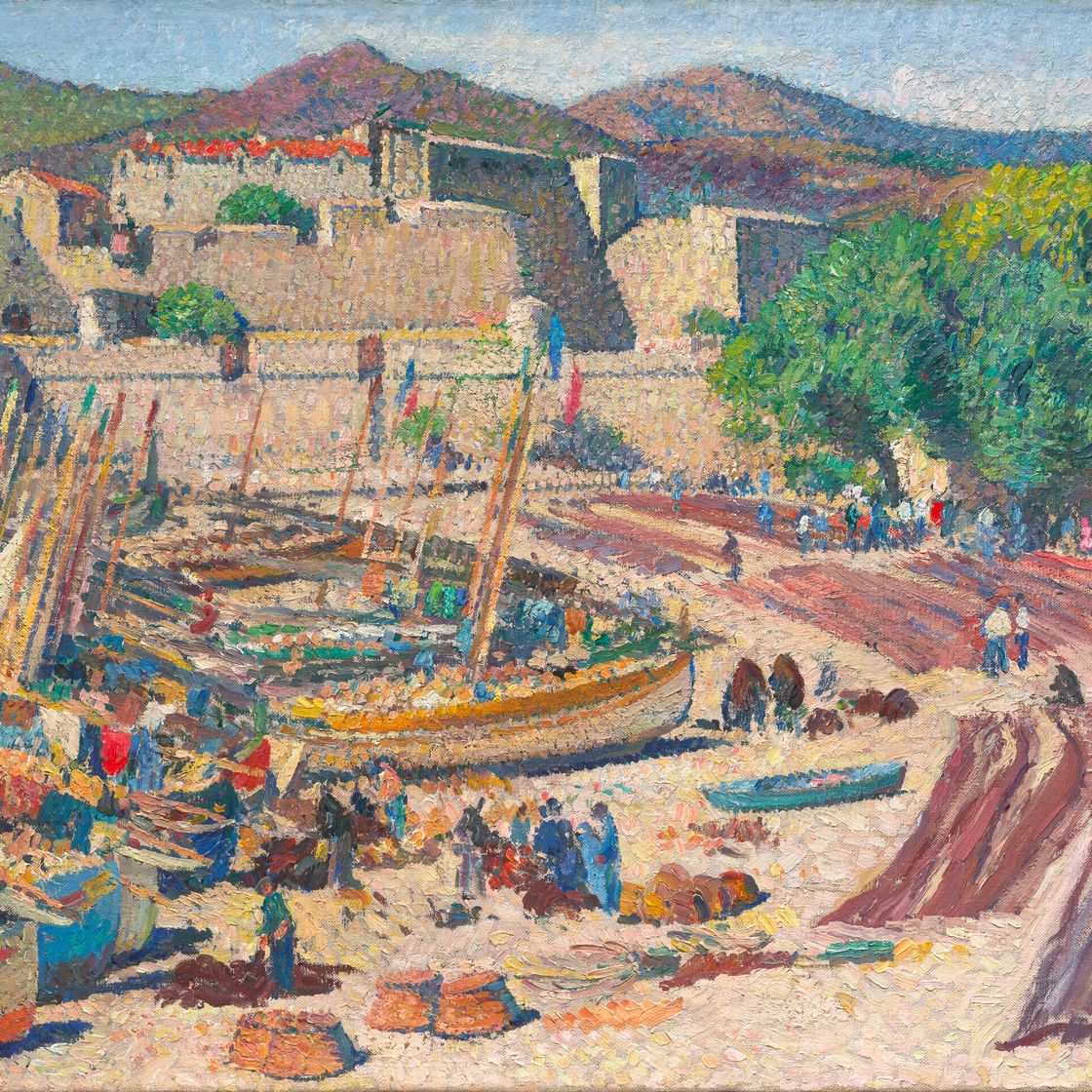 Henri Martin — Порт-де-Кольюр, 14 июля, раздел филе в Греве, изображение 1