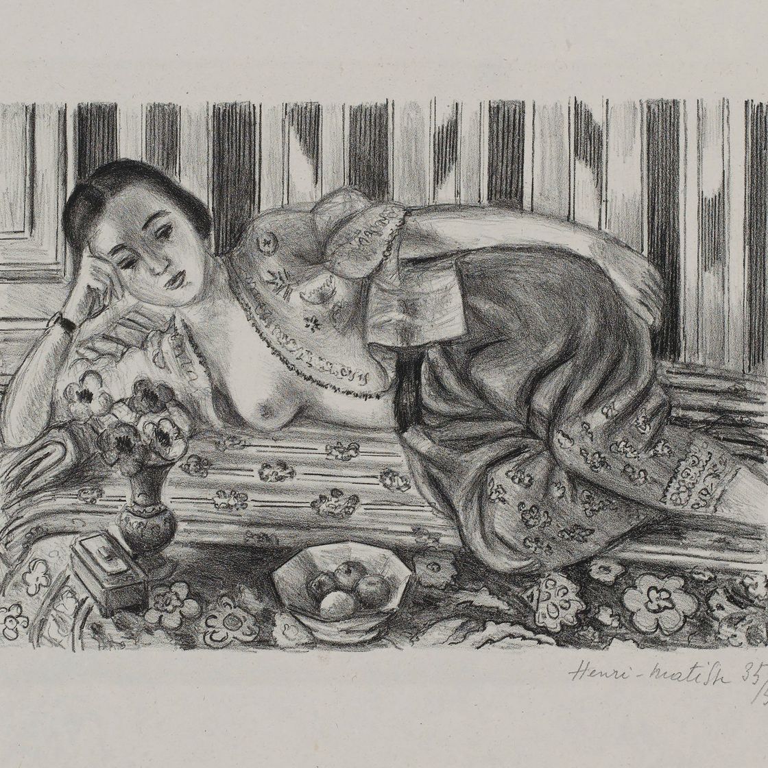 Henri Matisse — Одалиска в атласно-красном платье (D.-M. 456)