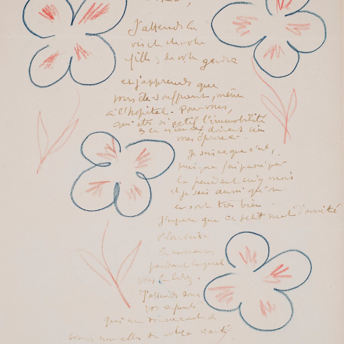 Henri Matisse — Иллюстрированное письмо по адресу месье Ласкера, изображение 1