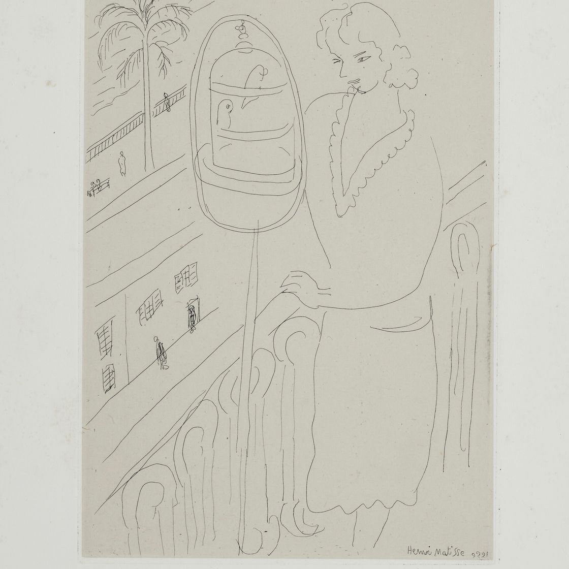 Henri Matisse — Молодая женщина на балконе, наблюдающая за перрушами