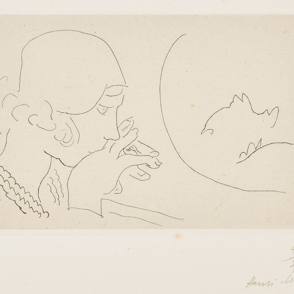 Henri Matisse — Молодая женщина, созерцающая мир румян от пуассонов