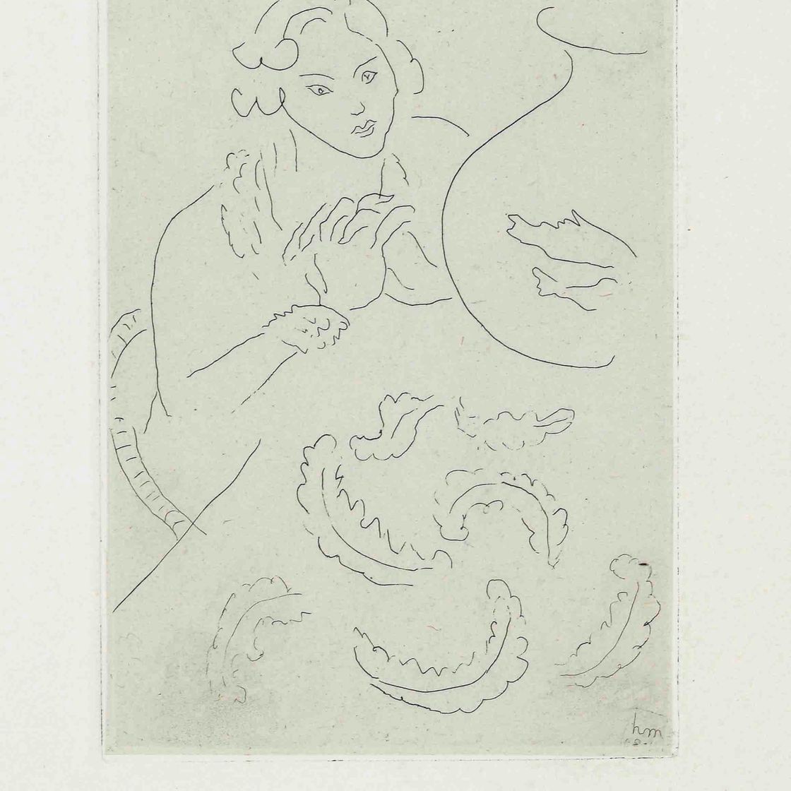 Henri Matisse — Рисунок "Основные соединения и подгузник для декора" (D. 183)