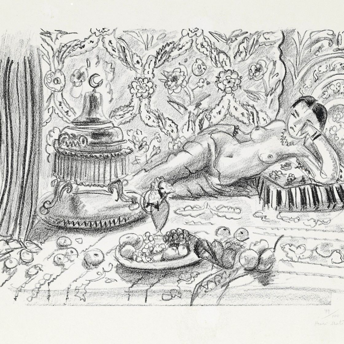 Henri Matisse — Одалиска, Брасеро и фруктовое купе (D. 504)
