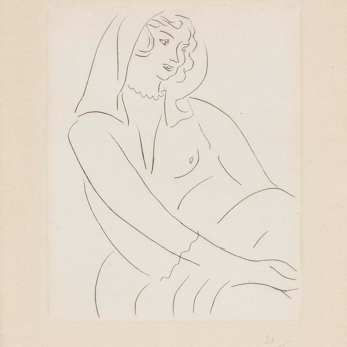 Henri Matisse — Молодая женщина, вуаль наедине