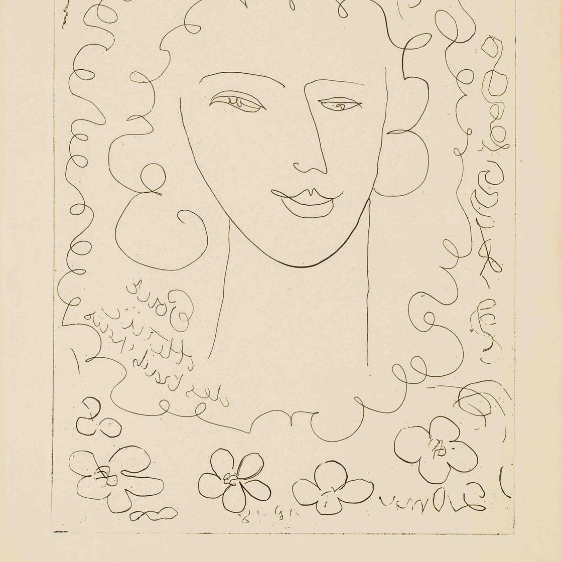 Henri Matisse — Молодая женщина с сердцем и цветами (Дютюит-Матисс 315)