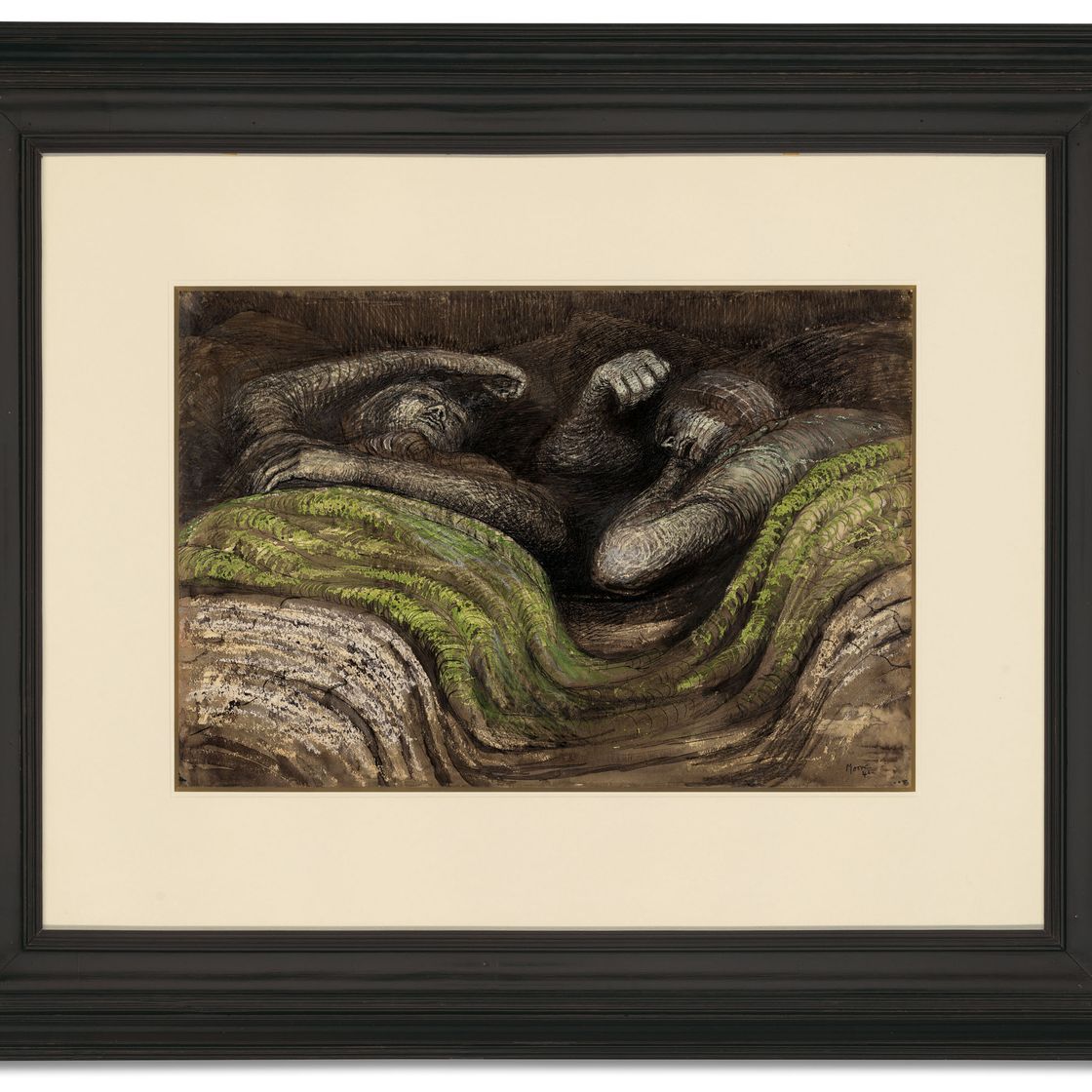 Henry Moore — Двое спящих в метро ( слева направо ); Фигуры и эскизы скульптур ( справа налево ), изображение 2