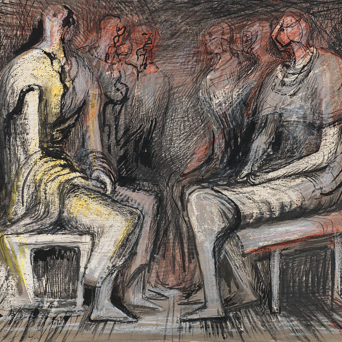 Henry Moore — Сидящие фигуры, изображение 1