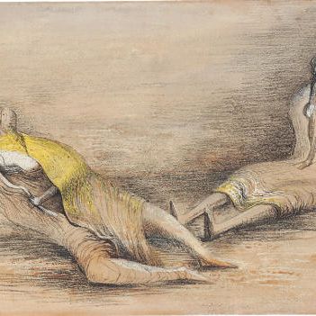 Henry Moore — Две задрапированные фигуры
