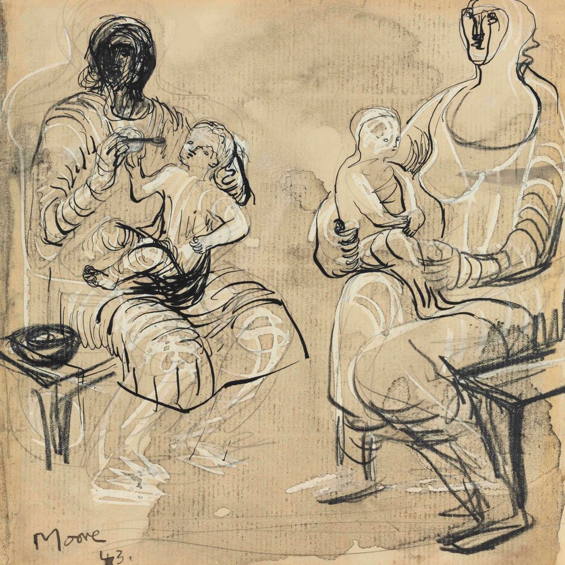 Henry Moore — Этюды Мадонны с младенцем