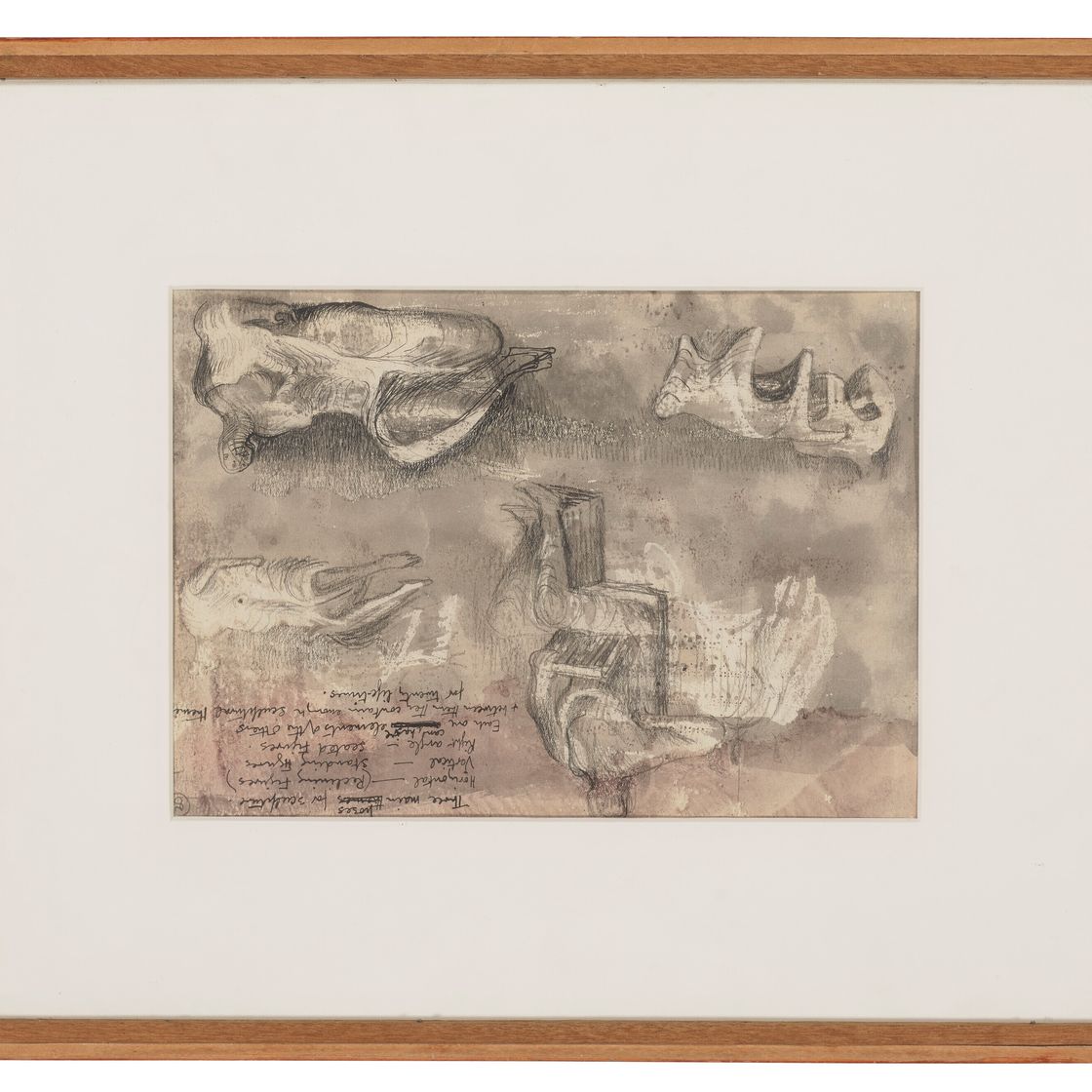 Henry Moore — Лежащие фигуры: Идеи для скульптур ( recto ); Лежащие фигуры и сидящая фигура ( verso ), изображение 4