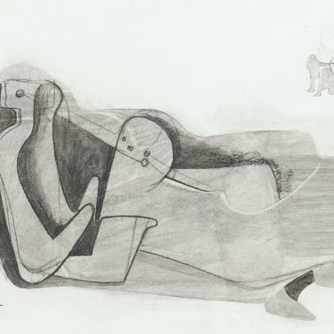 Henry Moore — Лежащая фигура, изображение 1